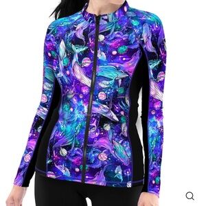 Space Fish Army cosmic whale quarter zip